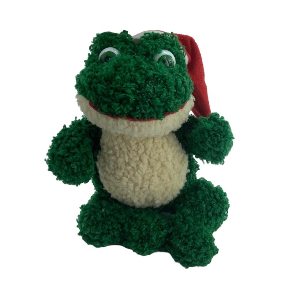 Russ Berrie Lil Softies Flips the Frog  Santa Claus Stocking‎ Hat 7" Christmas